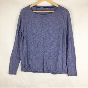 Athleta Heathered Blue Ruched Top Size M